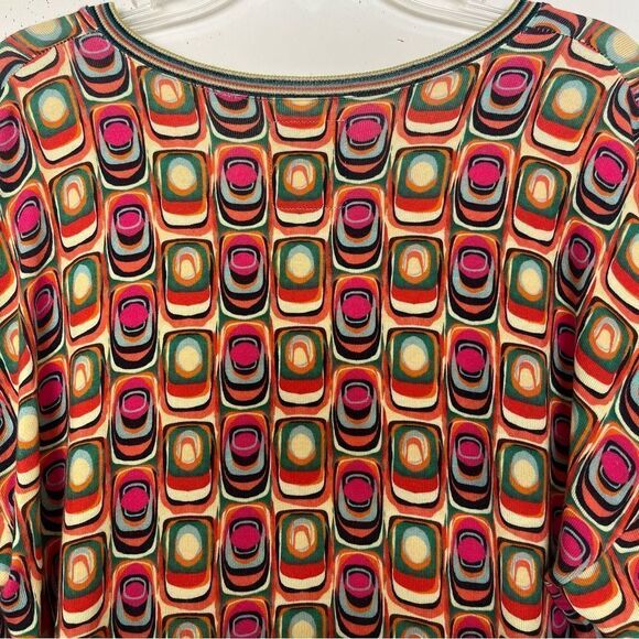 Aldomartins Cap Juluca V-Neck Sweater Lightweight Colorful Mod Geometric Medium - Picture 7 of 11